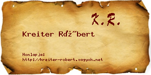 Kreiter Róbert névjegykártya